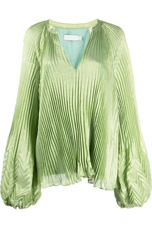 Simkhai Top plisado con cuello en V