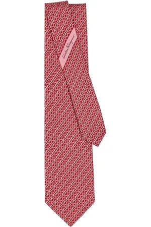 Salvatore Ferragamo Corbata de seda con estampado Gancini