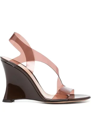 Gianvito Rossi Sandalias transparentes con cuña de 100mm
