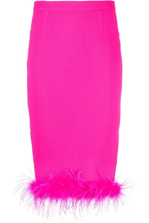 Styland Falda lápiz con ribete de plumas