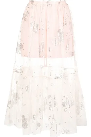 Macgraw Falda transparente con detalles de lentejuelas