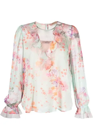Twin-Set Blusa con volantes y estampado floral