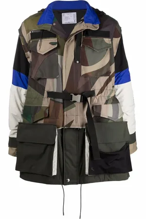 SACAI Abrigo con estampado militar