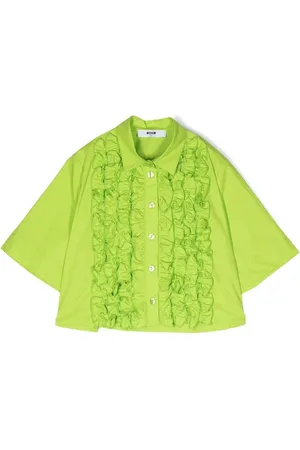Msgm Camisa con detalle de ribete de volantes