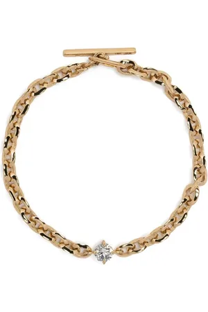 Lizzie Mandler Pulsera XS Knife Edge en oro amarillo de 18kt con diamantes