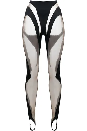 MUGLER Leggins Rodeo con panel transparente
