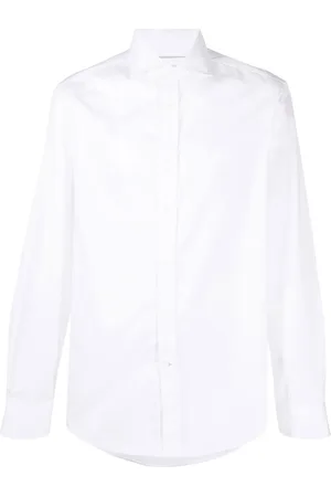 Brunello Cucinelli Camisa manga larga con cuello italiano