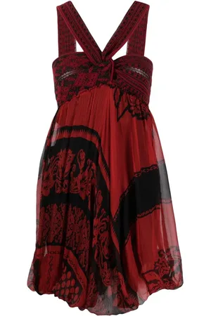Jean Paul Gaultier Vestido con estampado abstracto y cuello halter 2000