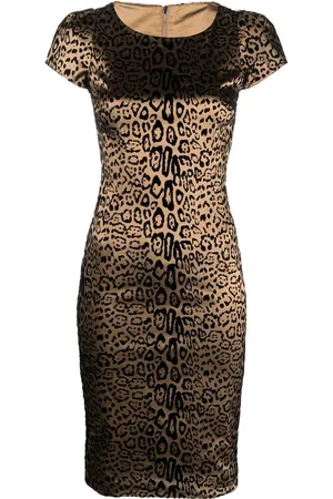 Dolce & Gabbana Vestido con estampado de leopardo 2000