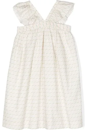 BONPOINT Vestido con estampado de cerezas y volantes