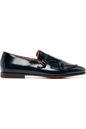 santoni Mocasines con doble hebilla y ribete en contraste