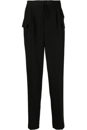 HEVO Pantalones tapered con bolsillos y solapa
