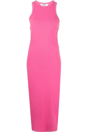 Msgm Vestido tejido de canalé sin mangas