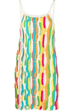 Msgm Vestido corto tejido con cuello en U