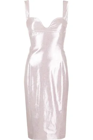 GENNY Vestido plisado con efecto metalizado