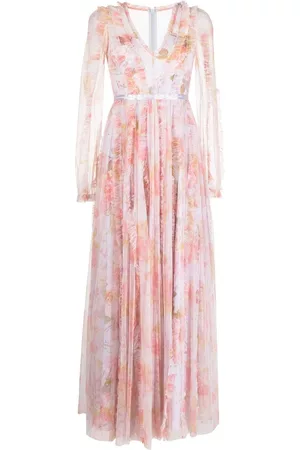 Needle & Thread Ruffle-trim floral-print maxi dress