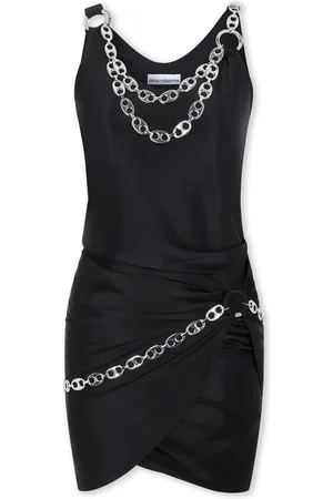 Paco rabanne Vestido corto con apliques de cadena