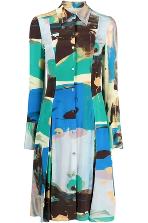 Paul Smith Vestido de seda con estampado abstracto
