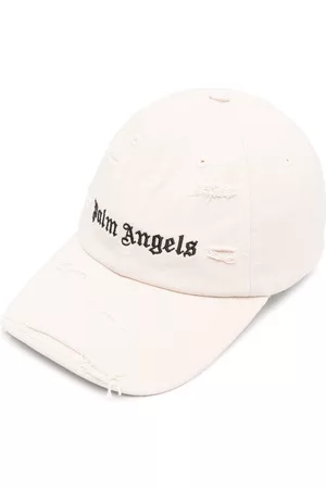 Palm Angels Embroidered-logo distressed-effect cap