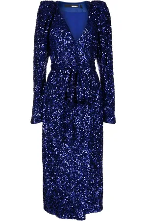 ROTATE Vestido midi bordado con lentejuelas
