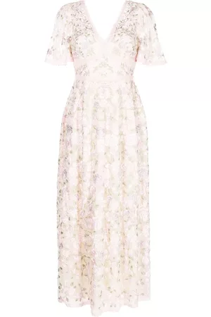 Needle & Thread Mujer Cóctel - Vestido midi con bordado floral
