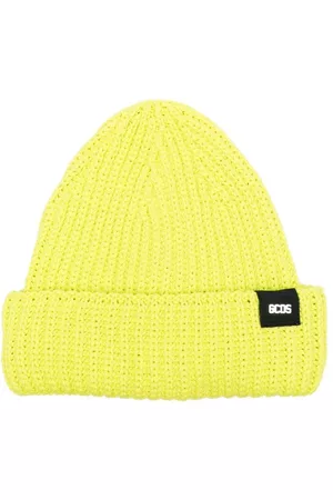 GCDS Logo-patch ribbed beanie