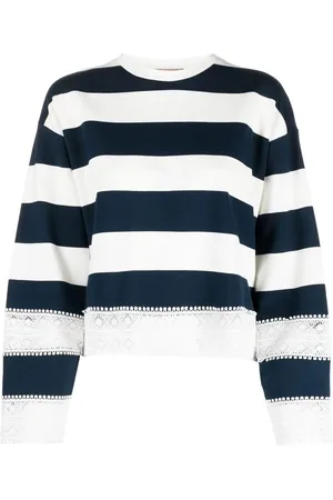 Twin-Set Sudadera con cuello redondo y motivo de rayas