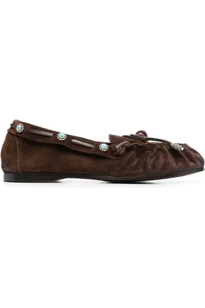 SARTORE Mocasines de gamuza con detalle de moño y tacón de 10mm