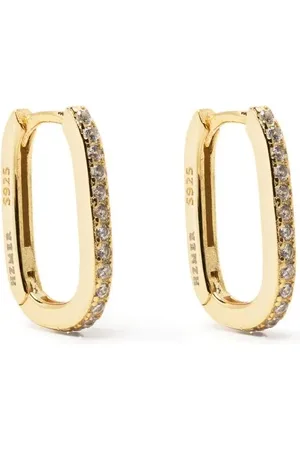 Hzmer Jewelry Arracadas bañadas en oro con detalles de cristal