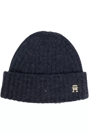 Tommy Hilfiger Logo-plaque ribbed knit beanie