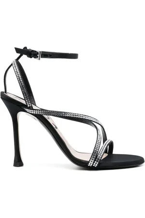 Nº21 Sandalias con detalles de cristal y tacón de 100mm