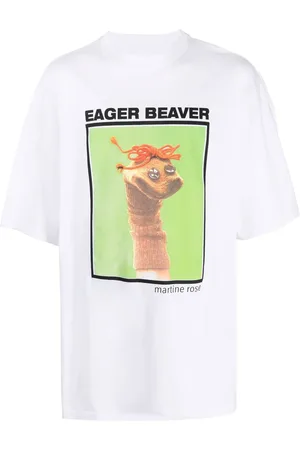 MARTINE ROSE Playera con motivo Eager Beaver