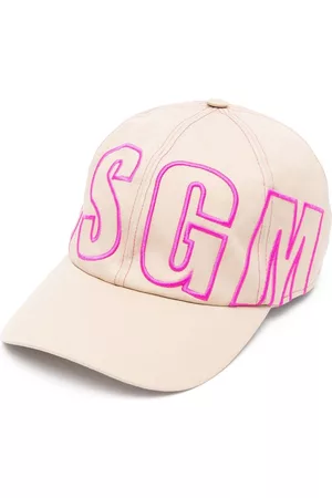 Msgm Mujer Gorras - Gorra con logo bordado