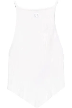 Courrèges Camiseta tejida de canalé Pointy