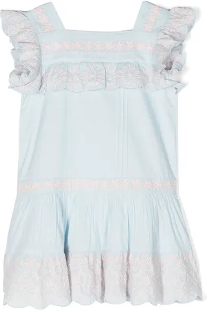 Stella McCartney Vestido bordado con mangas farol