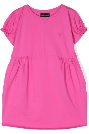 Emporio Armani Vestido con detalle fruncido y logo bordado
