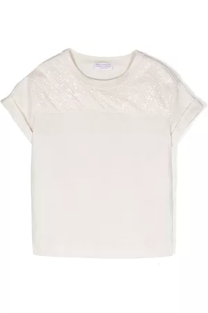 Brunello Cucinelli Playera con detalle de lentejuelas