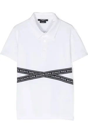 Balmain Playera tipo polo con logo estampado
