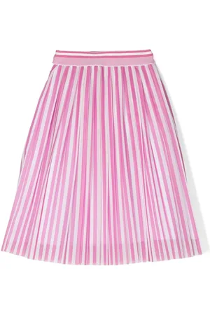 Lapin House Falda midi con diseño de plisado y motivo de rayas