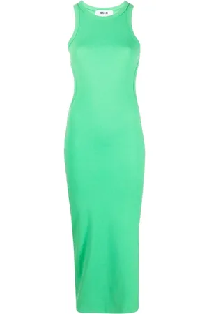 Msgm Vestido tejido de canalé sin mangas