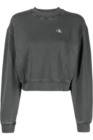 Calvin Klein Sudadera con logo estampado y efecto lavado