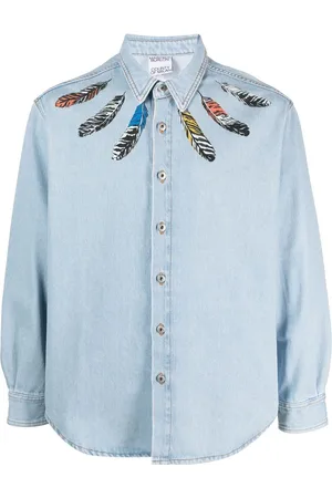 MARCELO BURLON Camisa de mezclilla con estampado gráfico