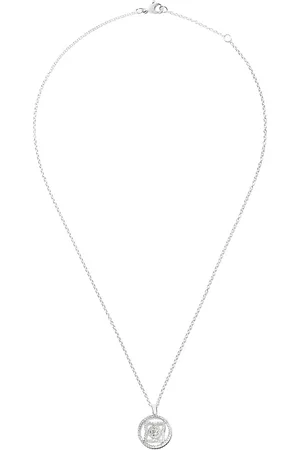 De Beers Collar Enchanted Lotus Medal en oro blanco de 18kt con diamantes