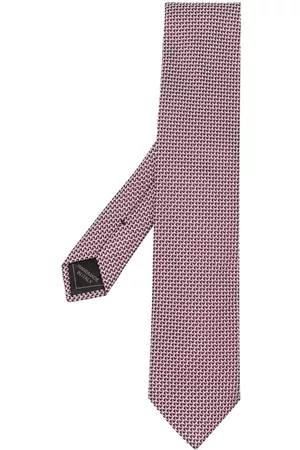 BRIONI Silk grid-pattern tie