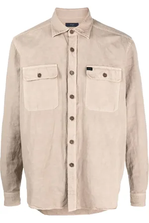 FAY Camisa con botones y parche del logo