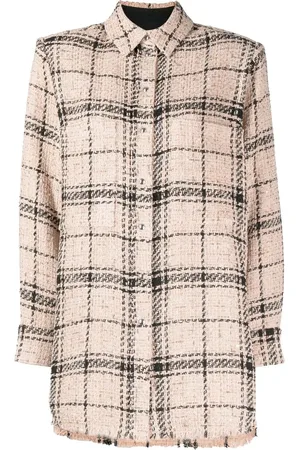 IRO Camisa de bouclé con estampad de cuadros