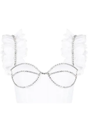 AREA Top corto con detalles de cristal