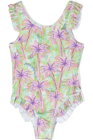 Palm Angels Traje de baño con palmeras y volantes