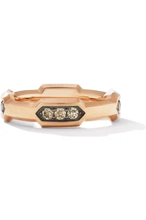 David Yurman Anillo Hex Station en oro rosa de 18kt de 6mm