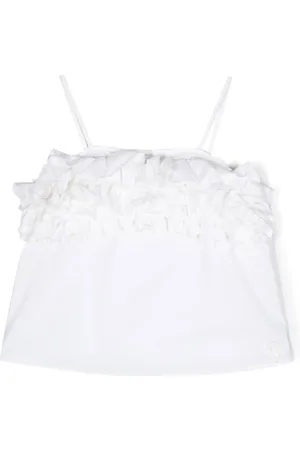 MISS BLUMARINE Top con tirantes finos y detalle de volantes